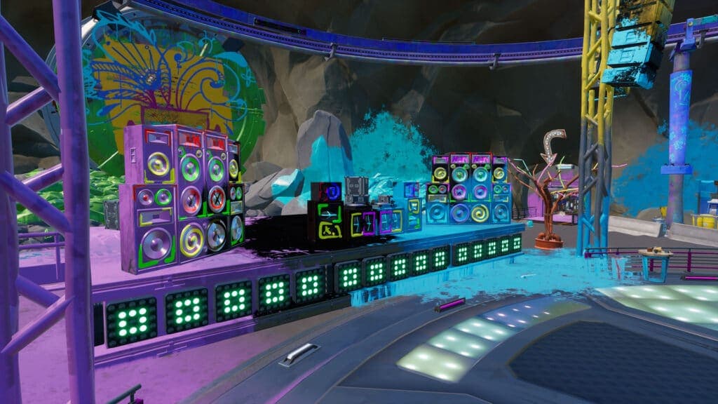 Speakers at Fortnite Rave Cave stage