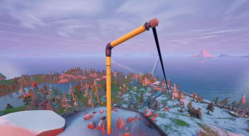 Fortnite Zipline on snowy peak