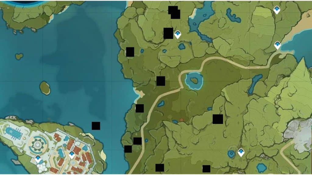 Apple locations in Starfell Valley of Mondstadt