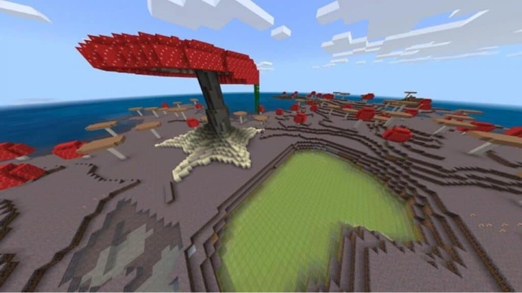 Mushroom biome in Minecraft.