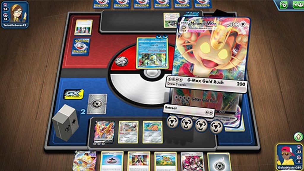 Pokemon Trading Card game showcase with Meowth 