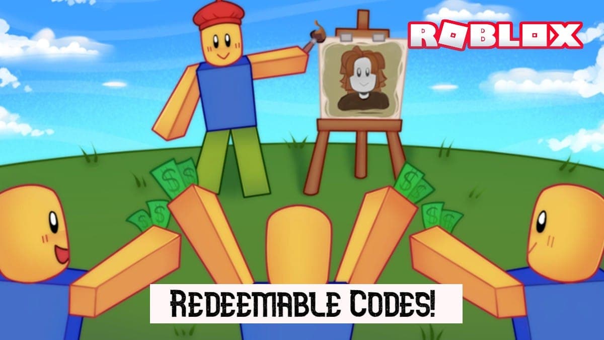 Starting Artists characters throwing money at a Roblox variant of Mona Lisa