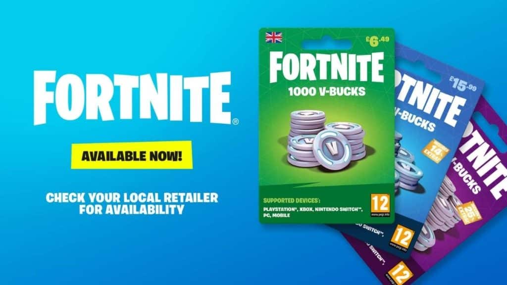 V-Bucks Cards in Fortnite