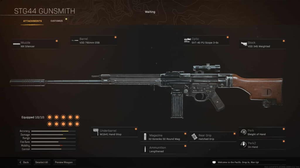 Warzone STG44 loadout attachments