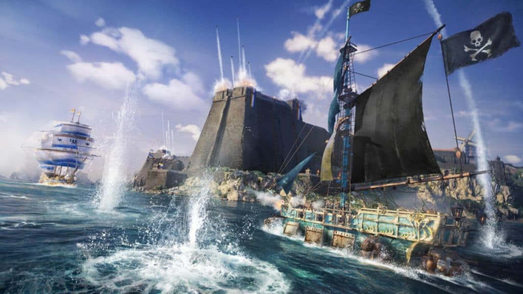 pirates ships battling in skull & bones