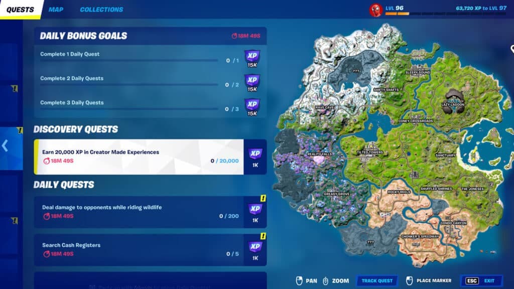 Fortnite Chapter 3 Season 3 Daily Bonus Goals