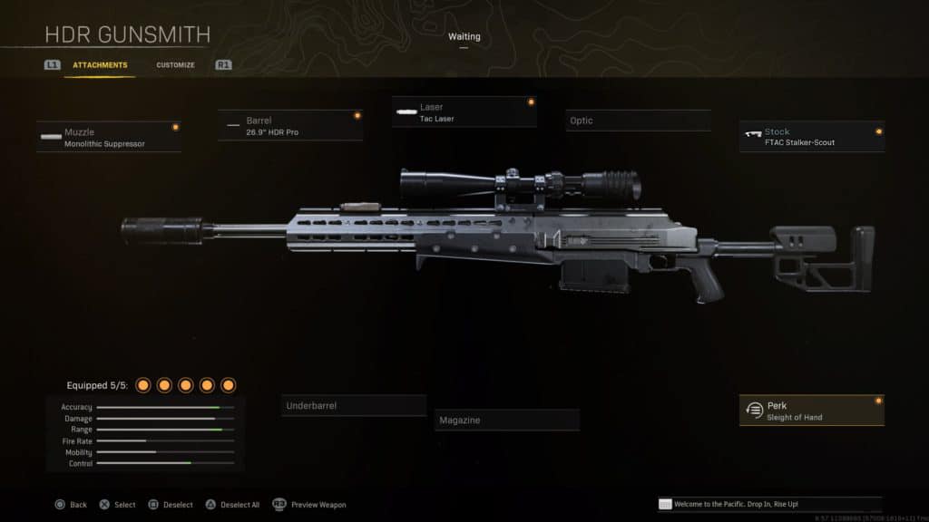 HDR loadout attachments in cod warzone