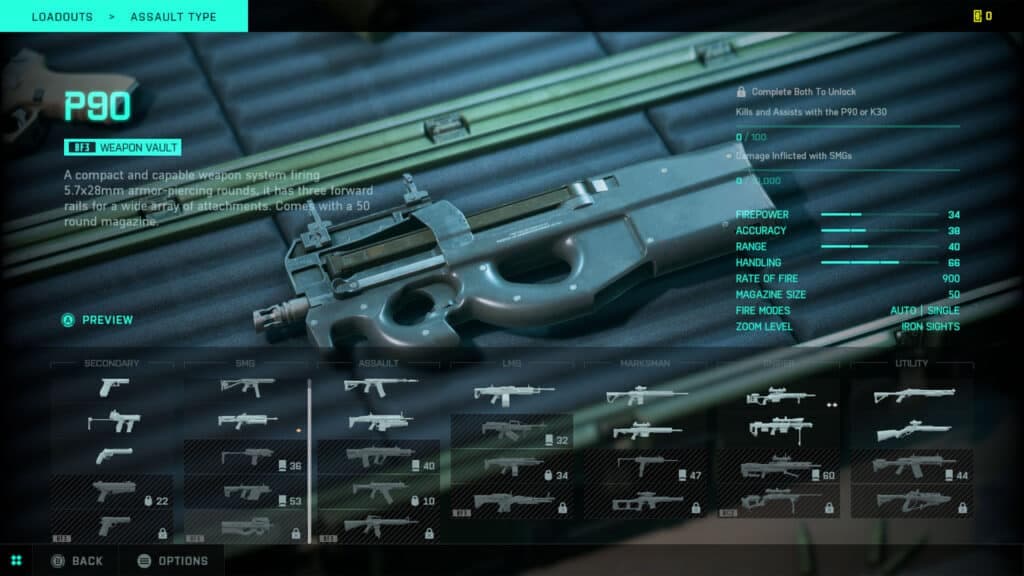 battlefield 2042 p90 unlock requirement