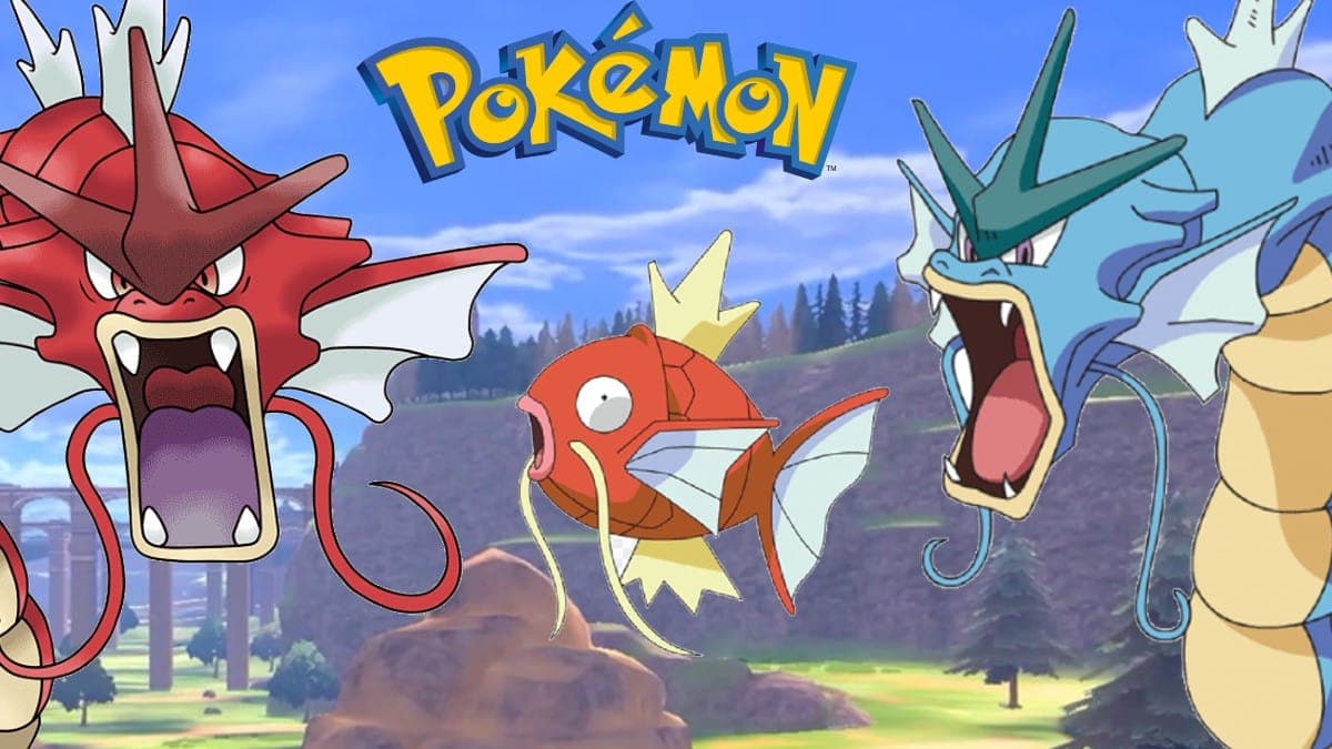 Magikarp with Gyarados and Shiny Gyarados