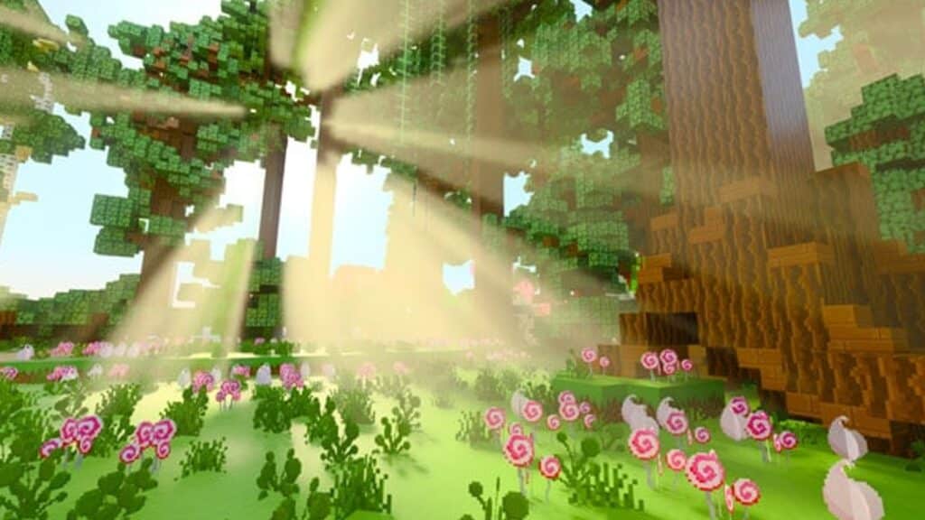 Minecraft Overworld with ray tracing