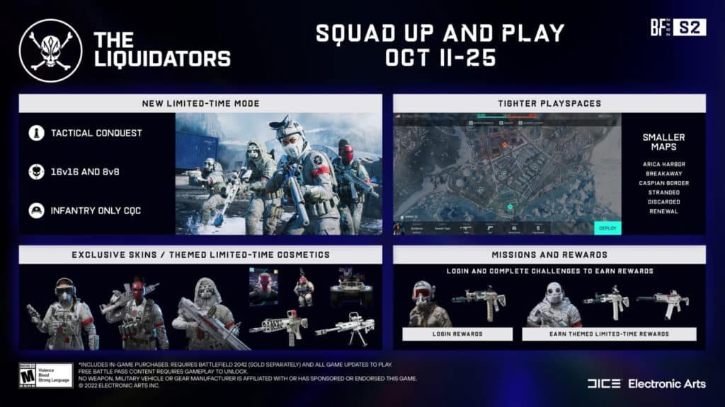 Battlefield 2042 liquidators event roadmap