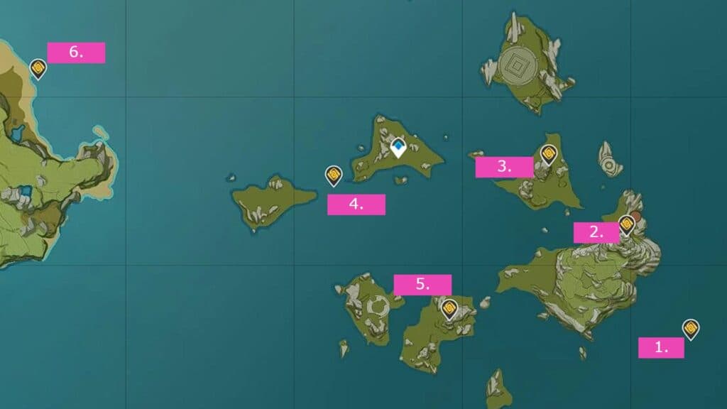 Geoculus locations in Liyue's Guyun Stone Forest