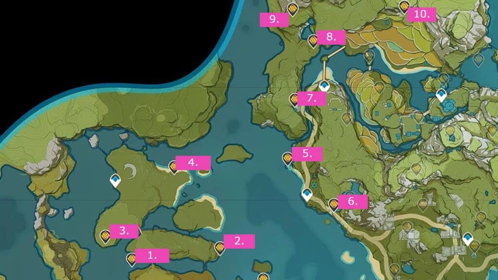 Geoculus locations in Liyue's barren lands