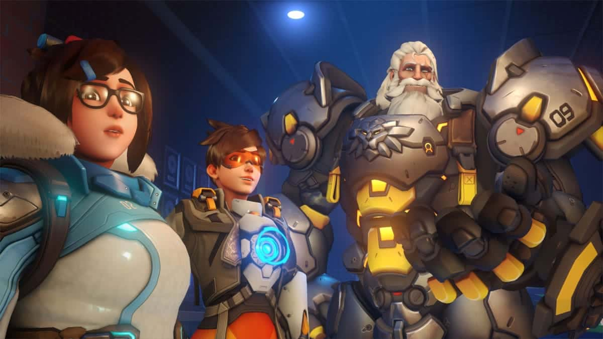 Overwatch 2 Mei, Tracer and Reinhardt heroes