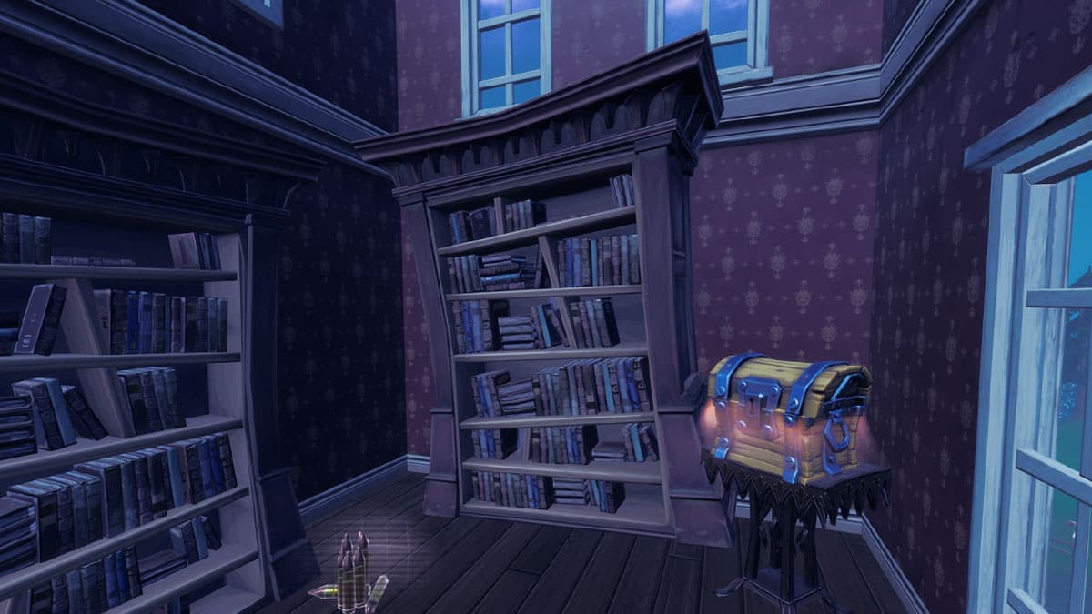 haunted bookshelf in fortnite fortnitemares event