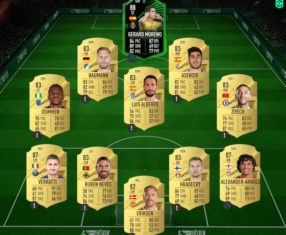 FUT Hero upgrade FIFA 23 SBC 85 rated squad