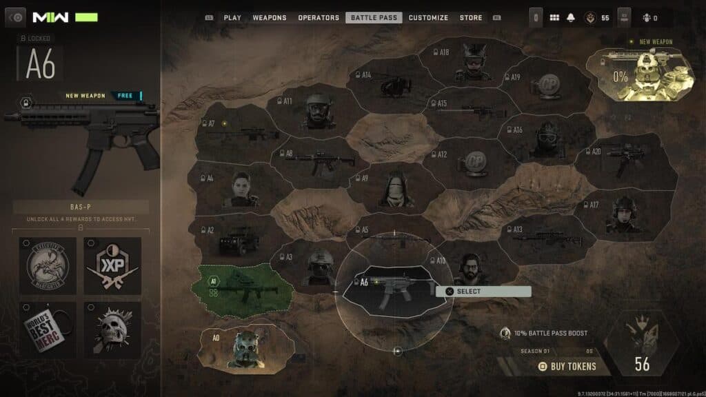 MW2 Warzone 2 Season 1 Battle Pass Sector A6