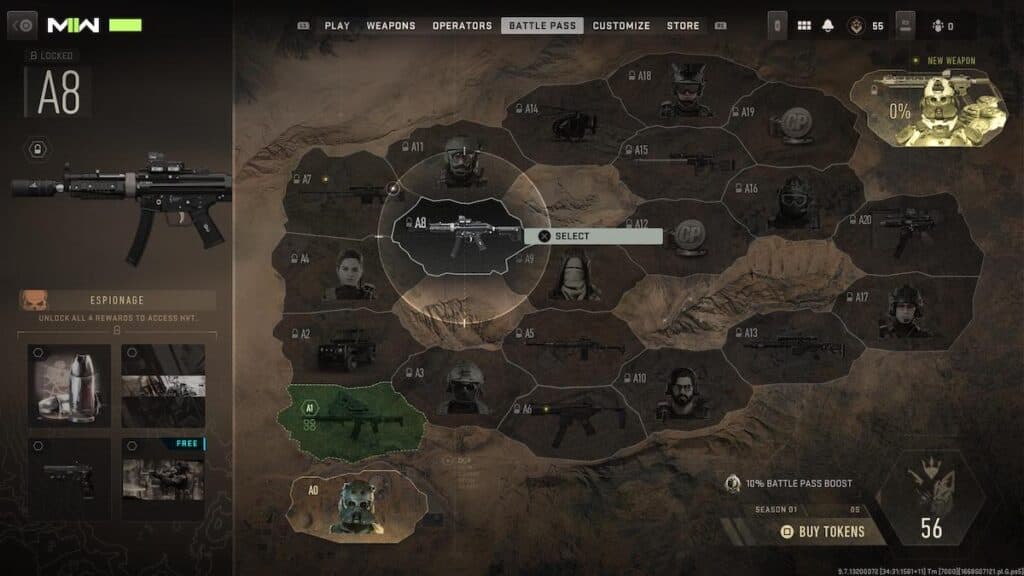 MW2 Warzone 2 Season 1 Battle Pass Sector A8