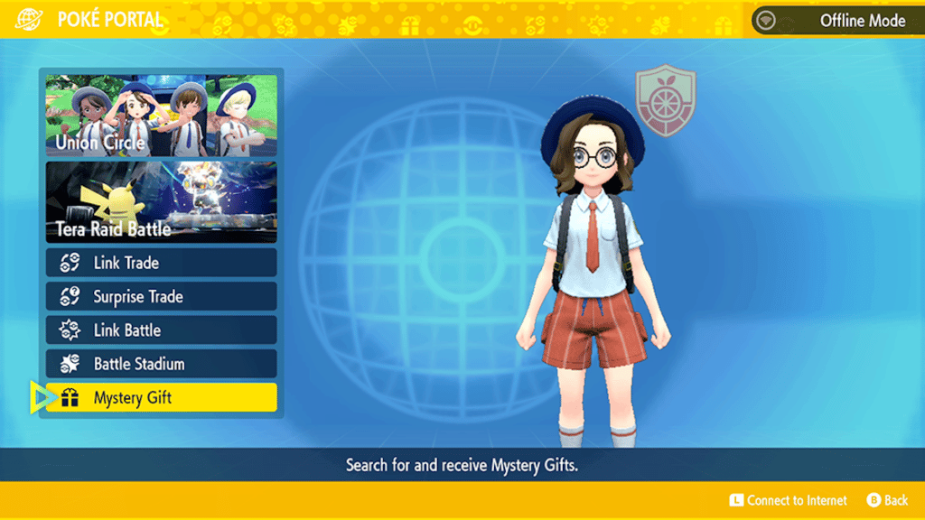 Pokemon Scarlet & Violet Mystery Code menu redeem