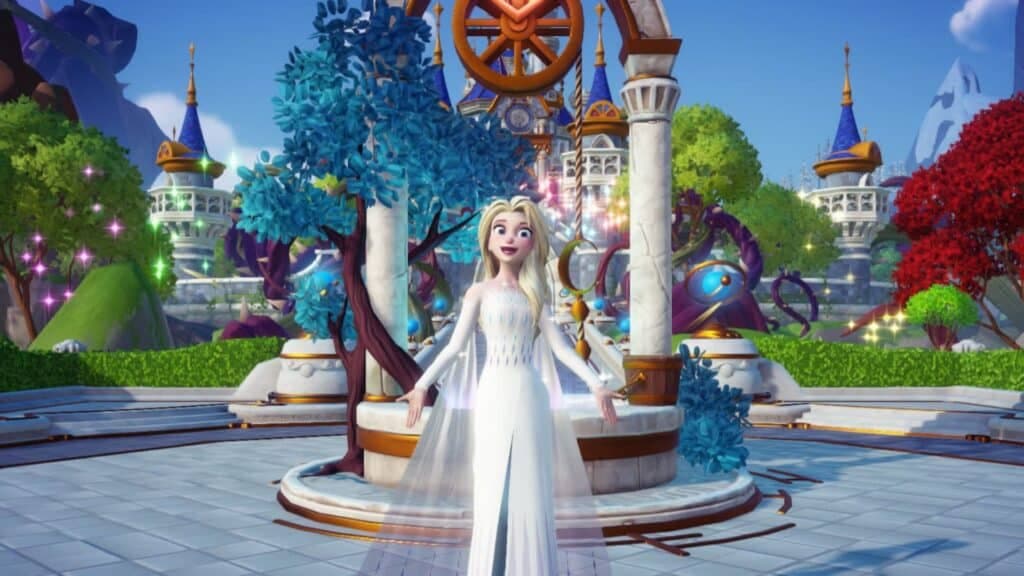 elsa posing in disney dreamlight valley