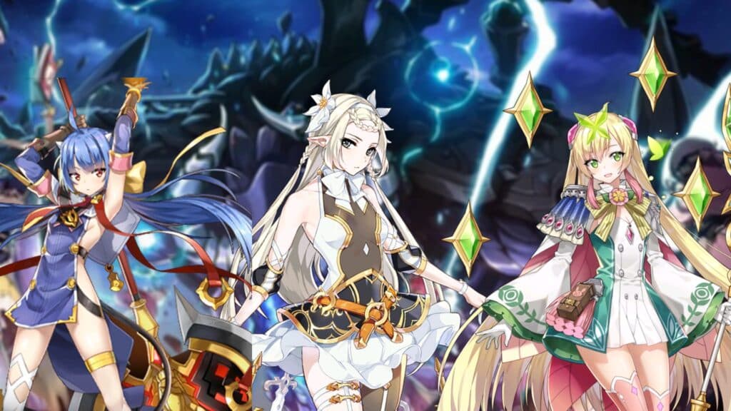 Iseria, Ravi, and Desitnia in Epic Seven