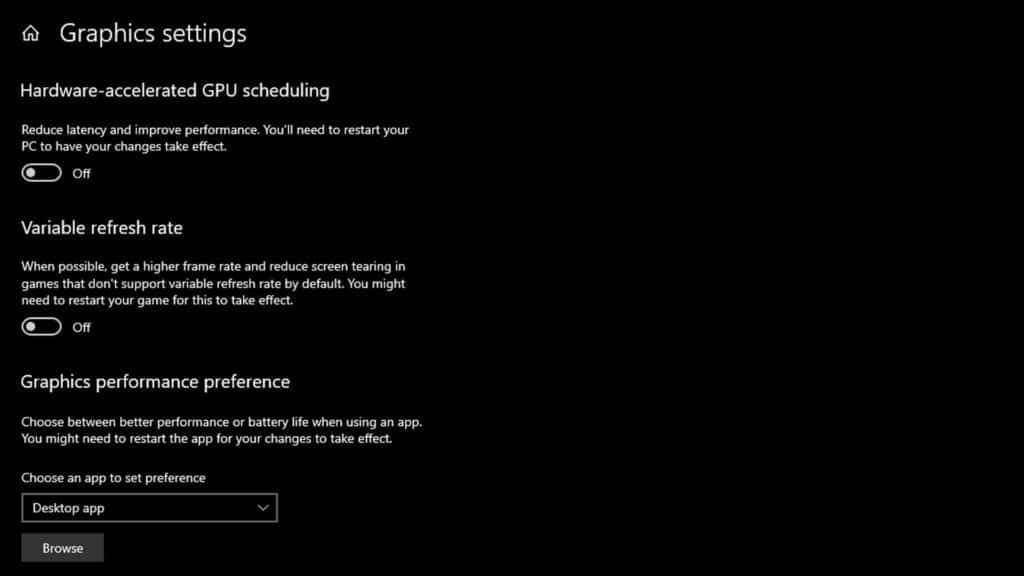 hardware accelerated gpu scheduling setting in windows 10