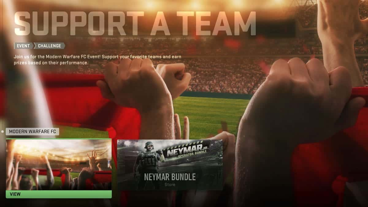 modern warfare 2 support a team screen