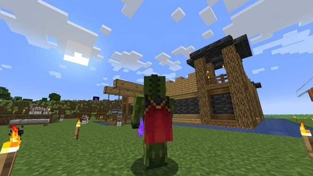 Red cape in Minecraft