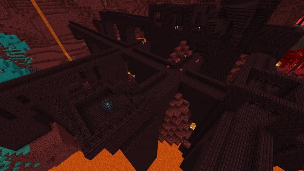 A Nether Fortress in Minecraft