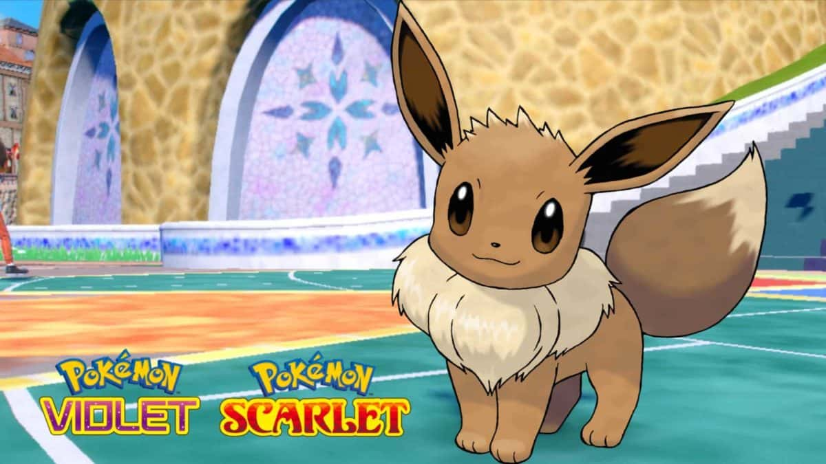 eevee posing in pokemon scarlet and violet