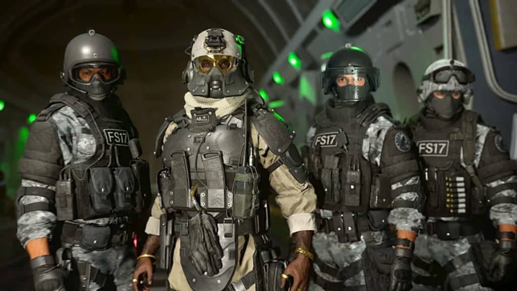 warzone 2 operators standing in plane