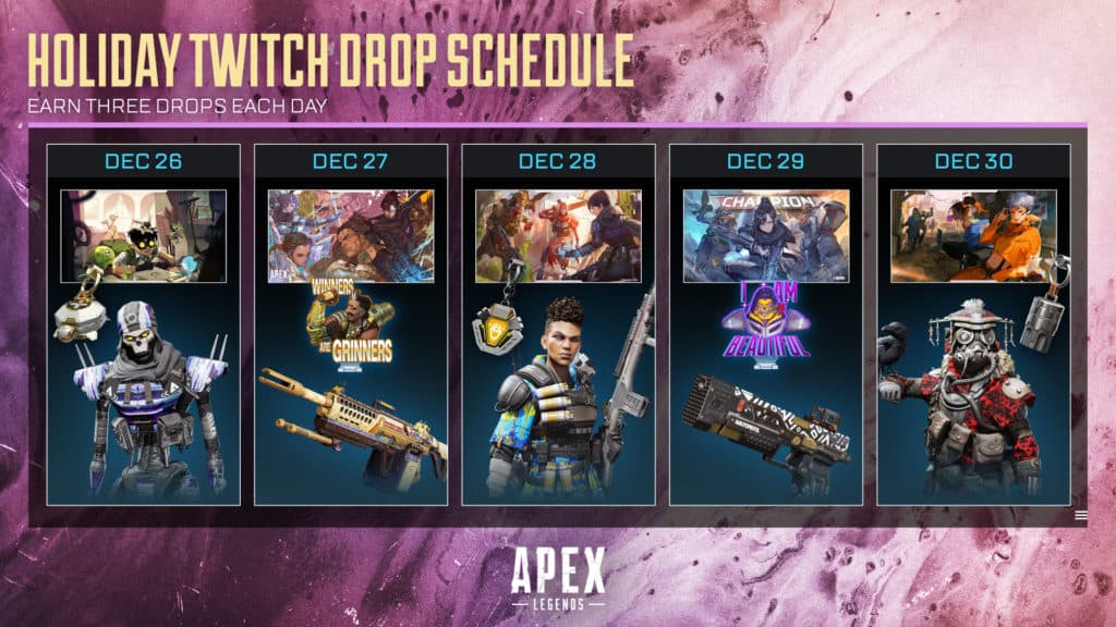 Apex Legends Holiday Twitch Drop rewards