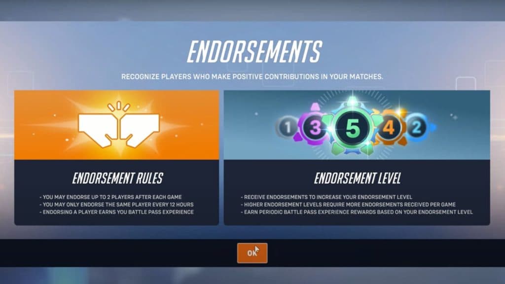 overwatch 2 endorsement level