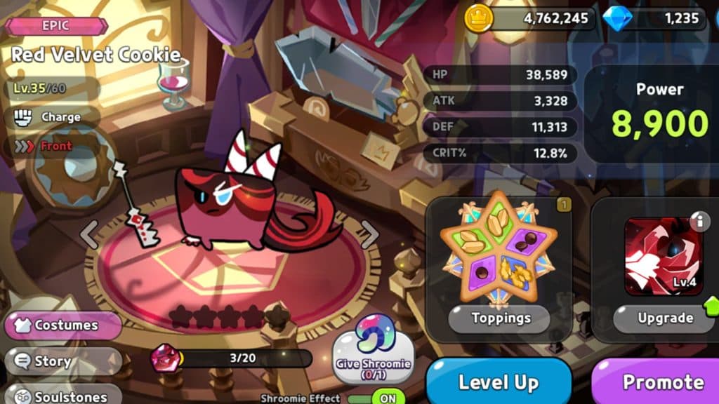 Shroomie Shenanigans costumes in Cookie Run Kingdom