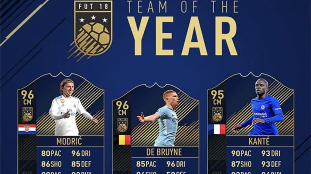 FIFA 18 TOTY midfielders