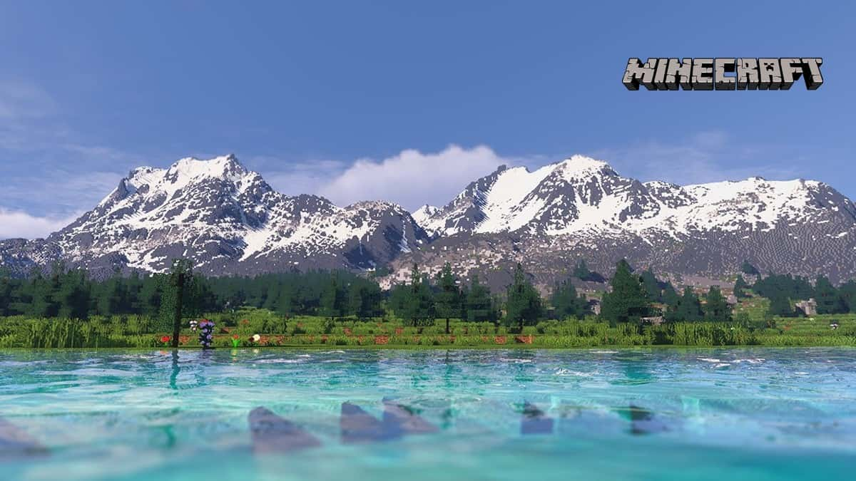 Minecraft world enhanced with shaders