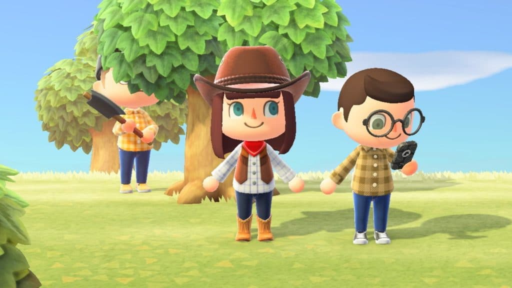 Animal Crossing New Horizons friends in a garden