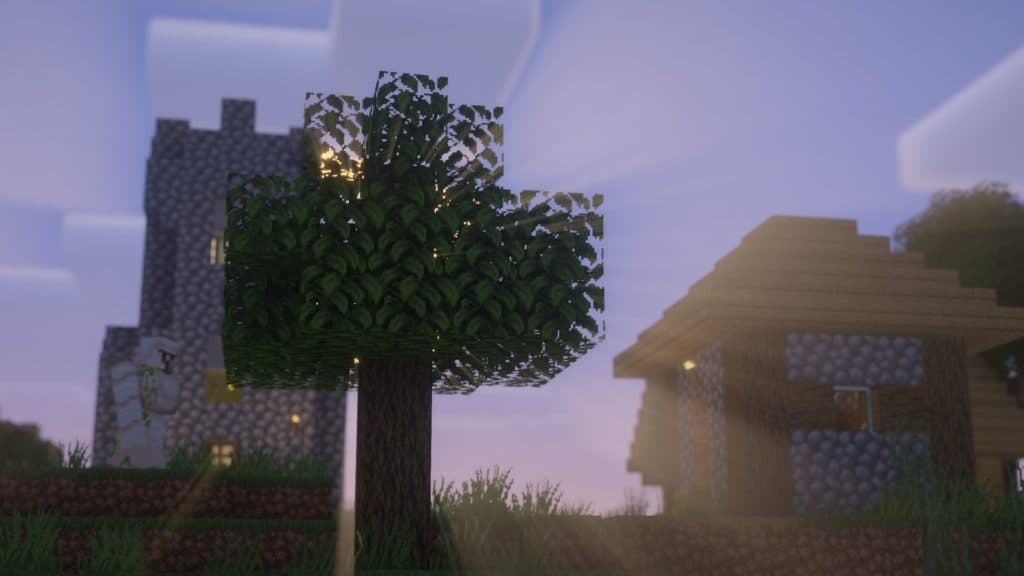 Effect of Vanilla Plus shader on a Minecraft world