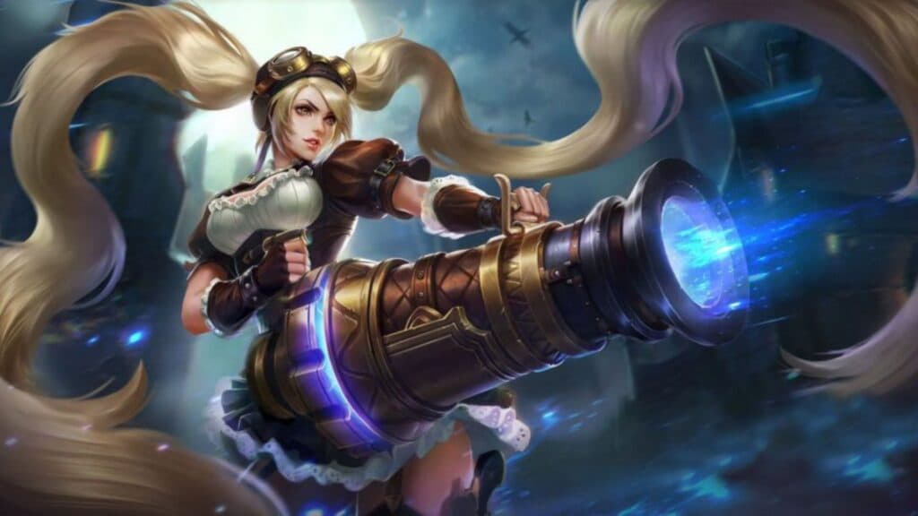 Layla in her Energy Gunner look in Mobile Legends