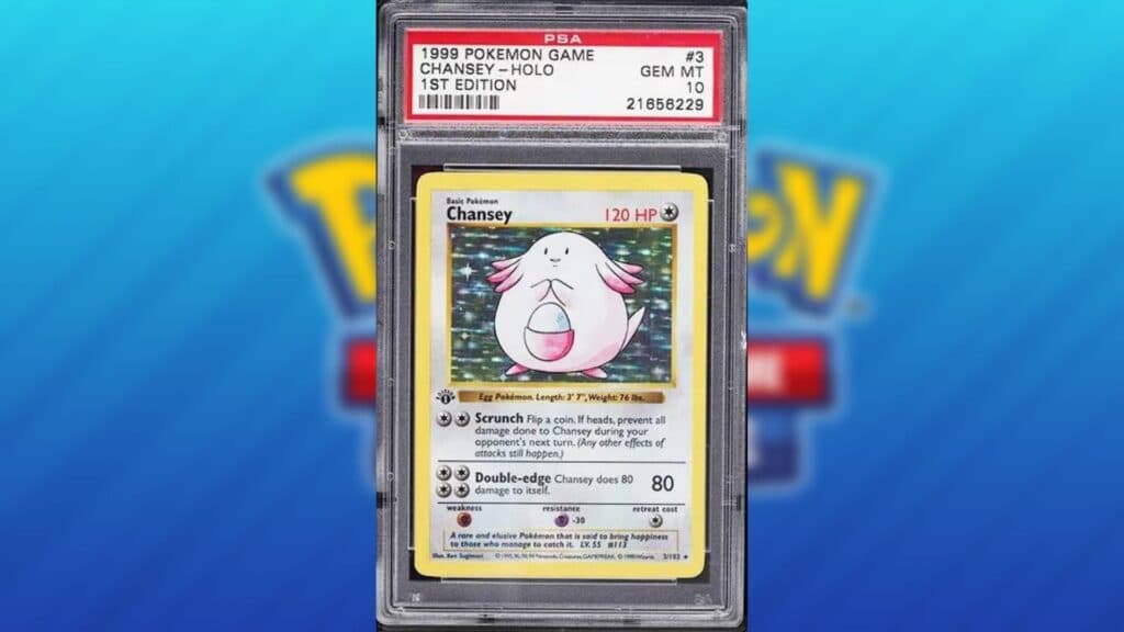 Chansey 1st Edition Shadowless base set Pokemon card