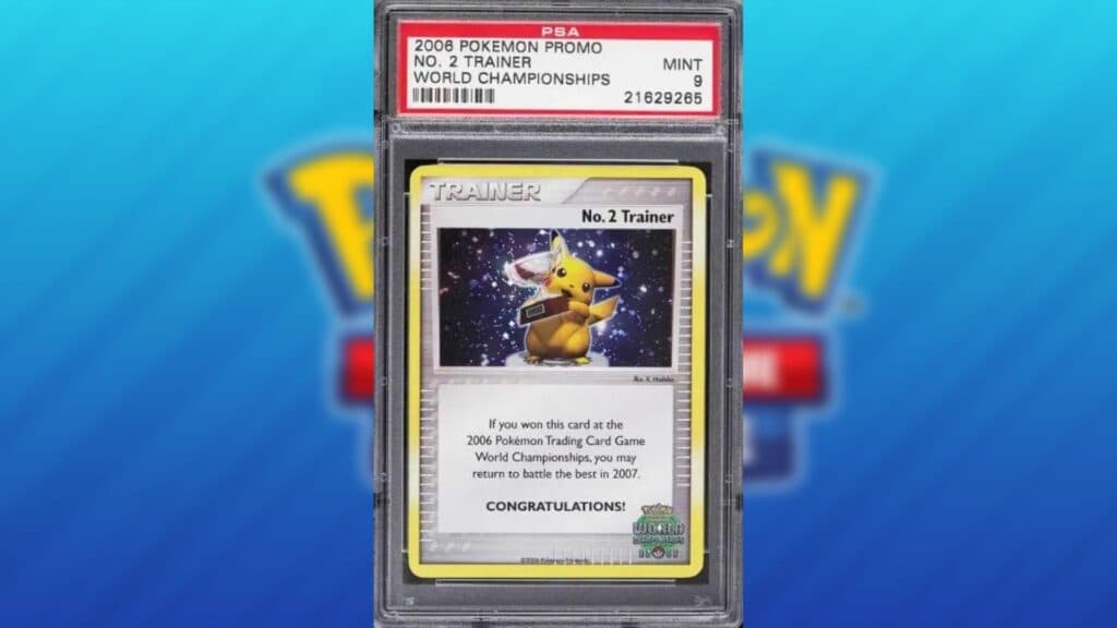 2006 World Championship trophy Pokemon card featuring Pikachu