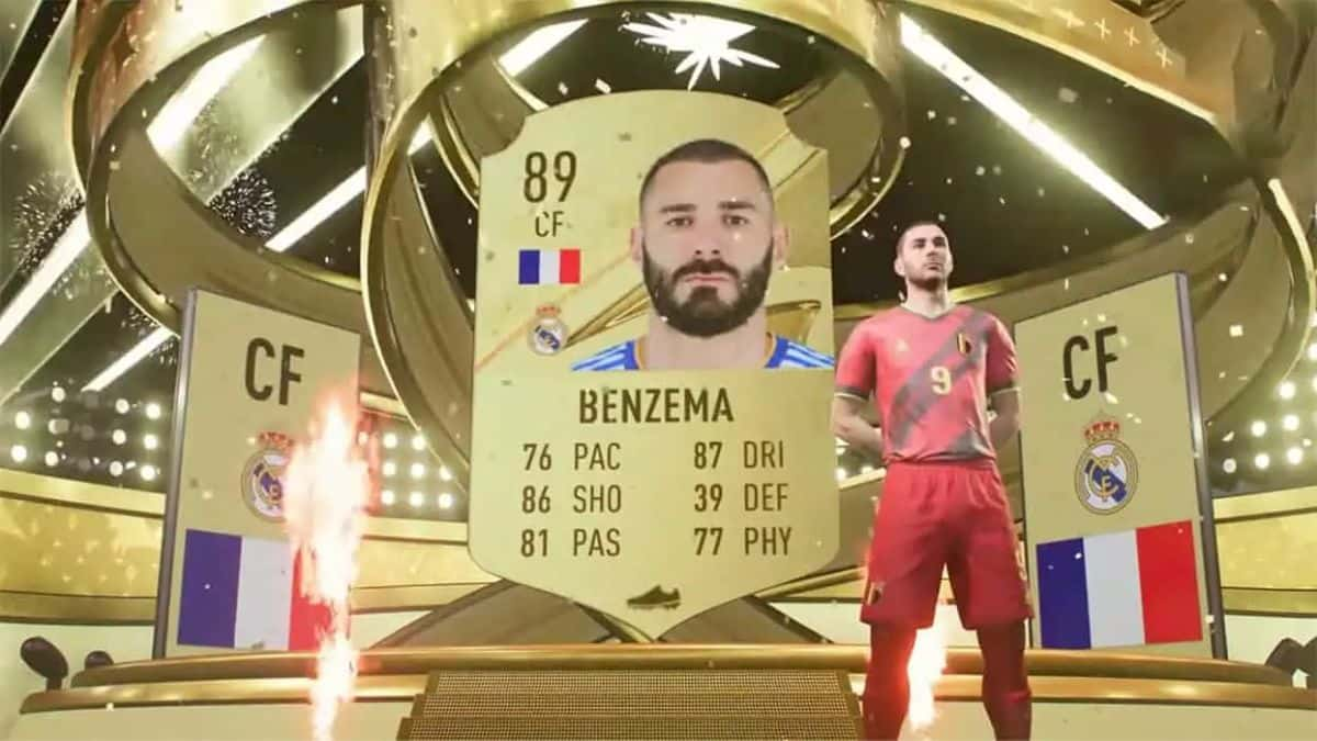 FIFA 23 pack opening animation with Benzema