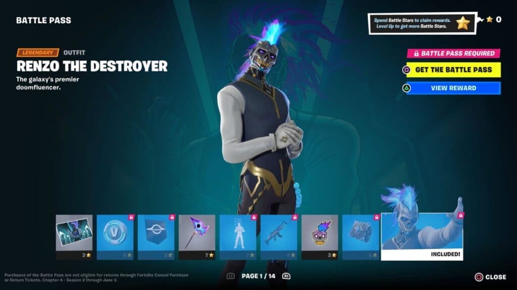 Fortnite Chapter 4 Season 2 Battle Pass page 1