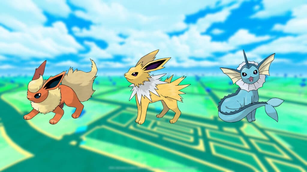 Flareon Jolteon and Vaporeon in Pokemon Go