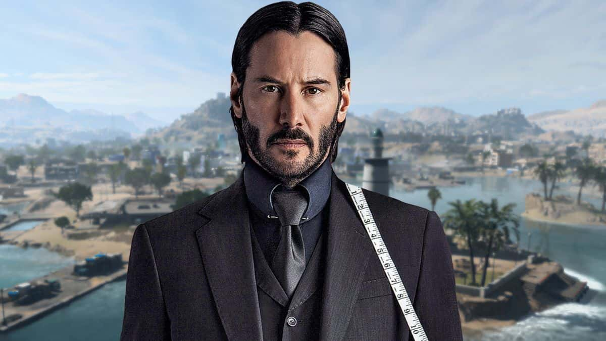 John Wick in front of Warzone 2 Al Mazrah