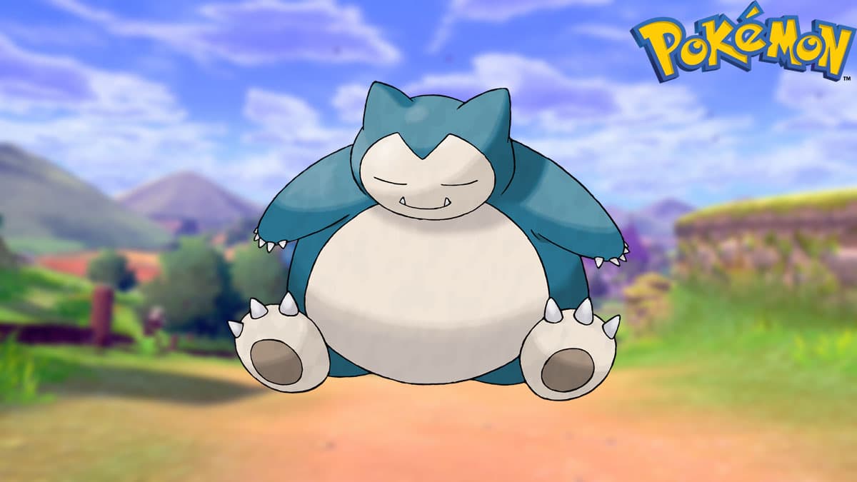 Snorlax in a Pokemon Sword and Shield background