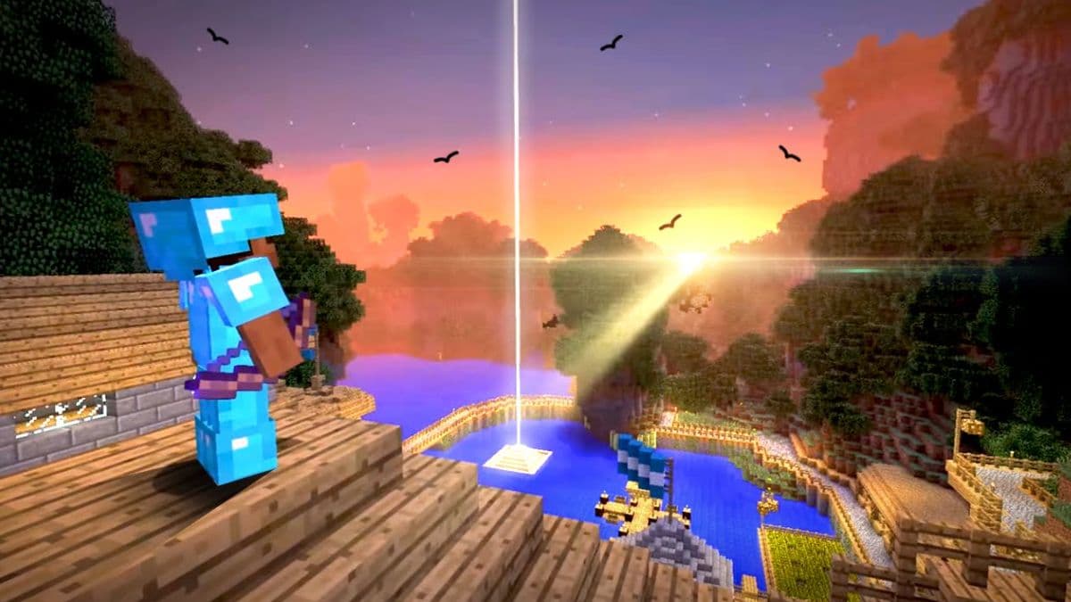 Shining bright sun in Minecraft