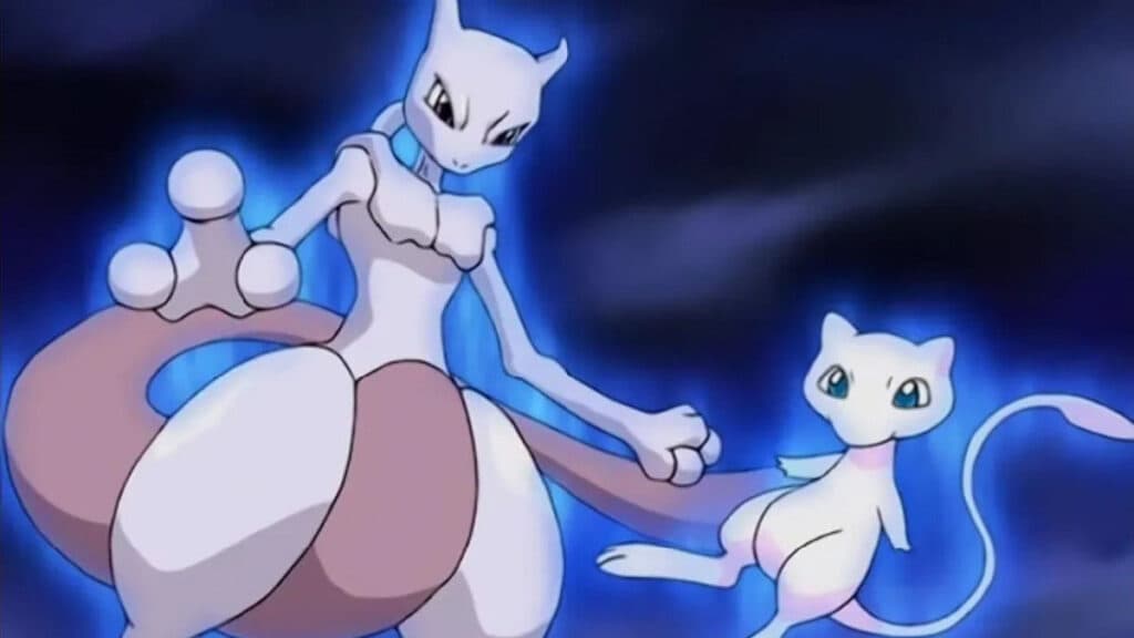 Mew and Mewtwo in Pokemon anime