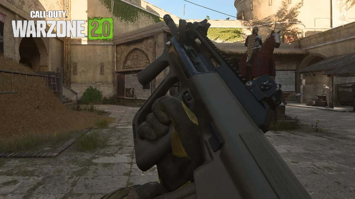 Player using STB 556 with Warzone 2 logo