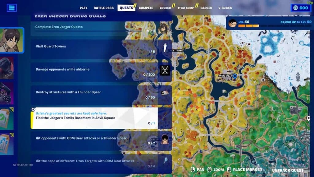 Fortnite eren jaeger quests